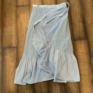 JCrew wrap maxi skirt with ruffles. Size 0.